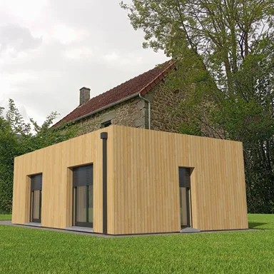 Extension de maison à Mazeirat avec conception bois par BATICAD 3D