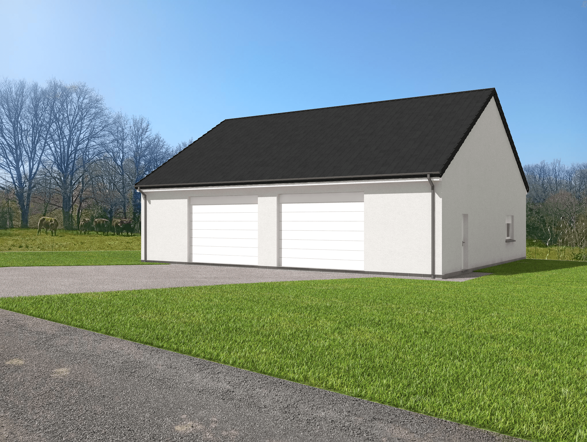 Insertion paysagère d’un local professionnel à Saint-Fiel réalisée par BATICAD 3D