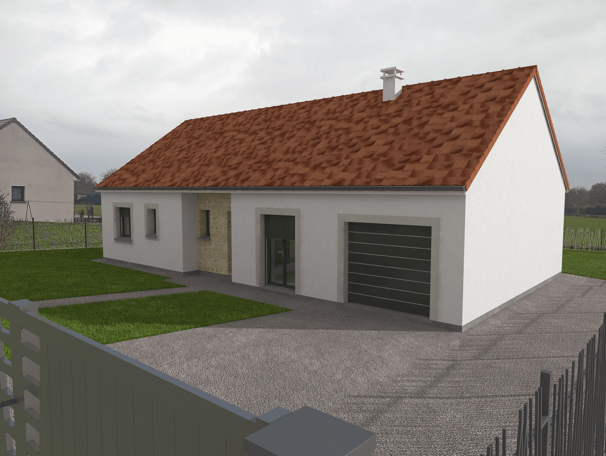 Insertion paysagère d’une maison individuelle à Gouzon réalisée par BATICAD 3D